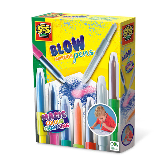 Set of Felt Tip Pens SES Creative Blow Airbrush Pens-0